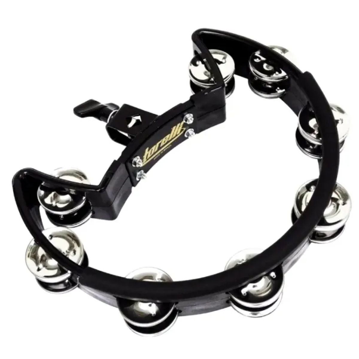 Pandeirola Torelli Meia Lua Com Clamp Preta TP323PR