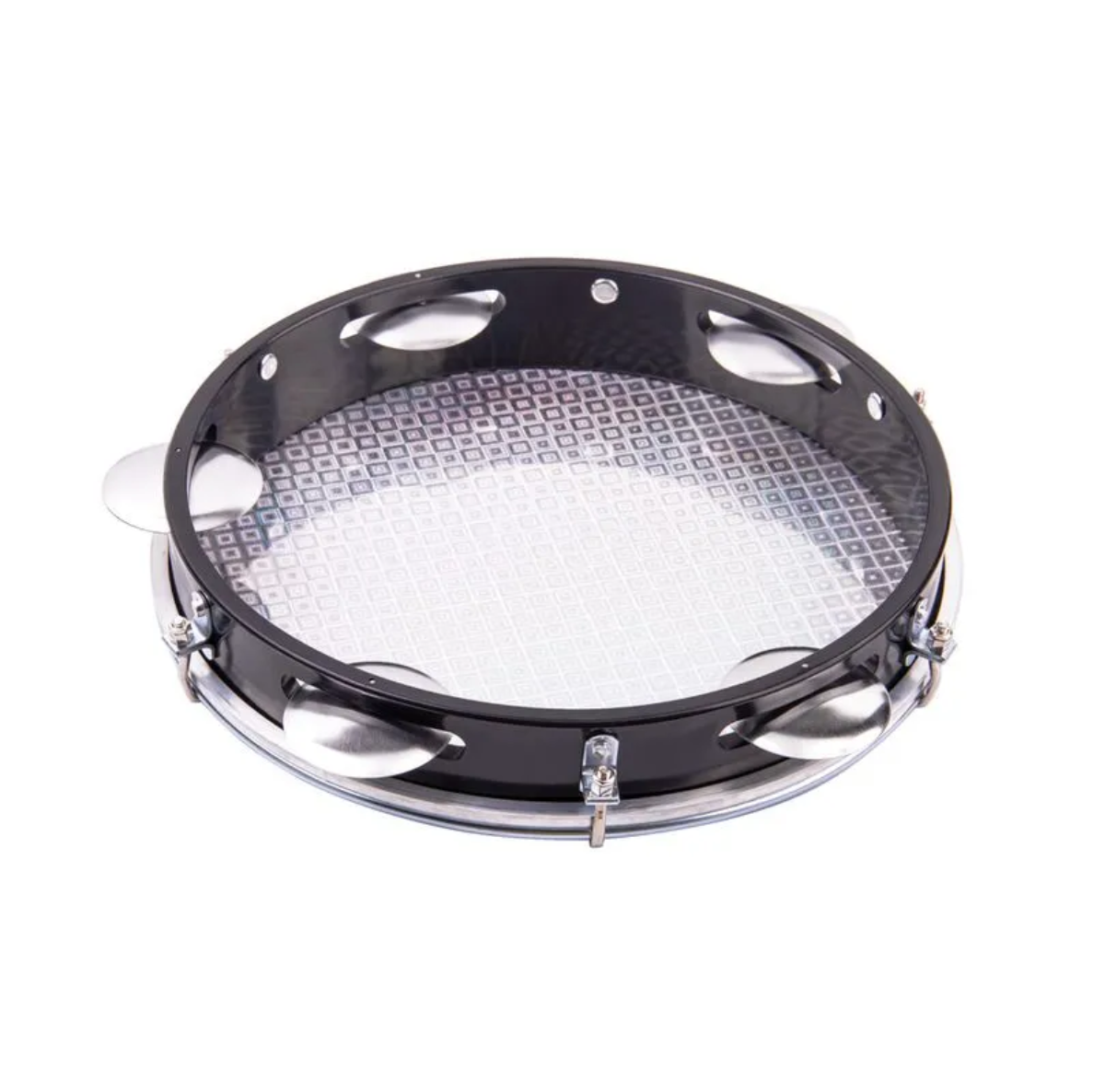 Pandeiro Izzo 10” ABS Preto com Pele Metalizada