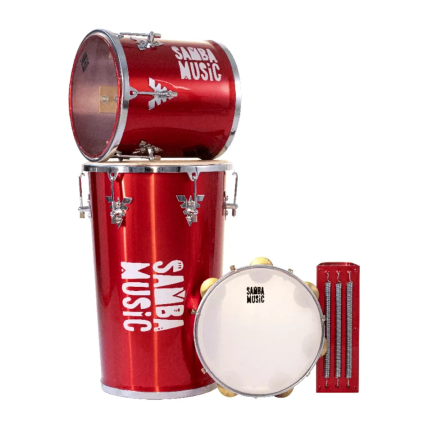 Kit Samba Music KSM 01 Rebolo Conic Vermelho