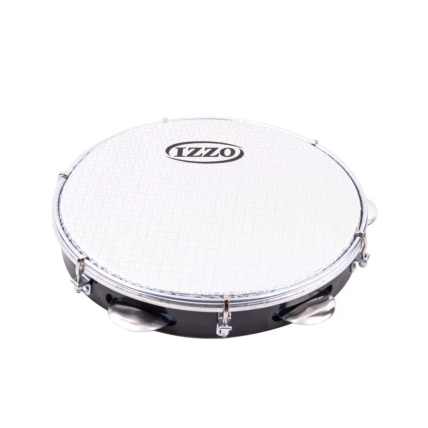 Pandeiro Izzo 10” ABS Preto com Pele Metalizada