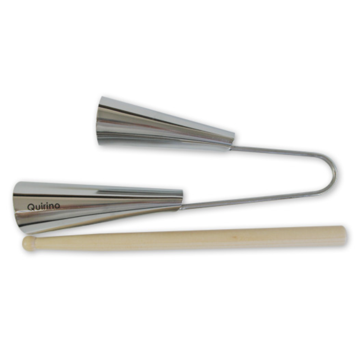 Agogô Quirino Duplo 27cm com baqueta