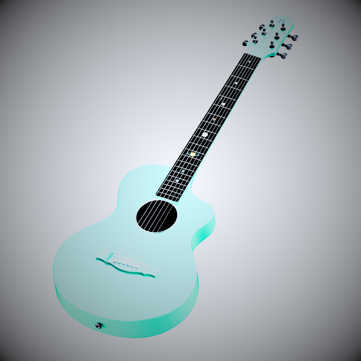 Violão Natasha Asteroid +NSX Smart- elétrico Com Efeitos e App Ocean Blue