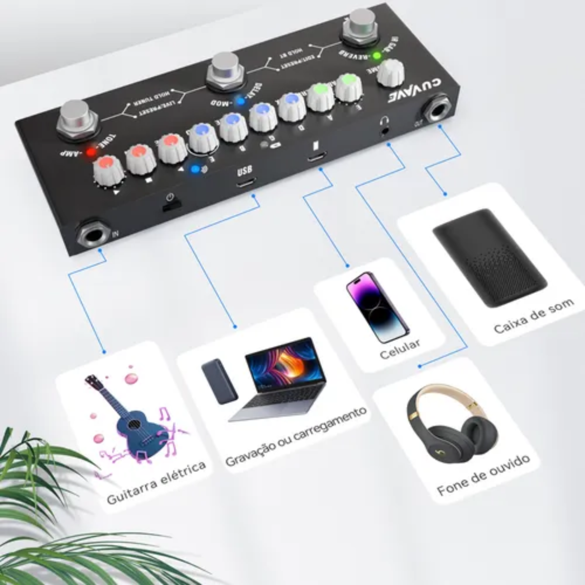 Pedaleira M-Vave Cuvave Cube Baby VD-612