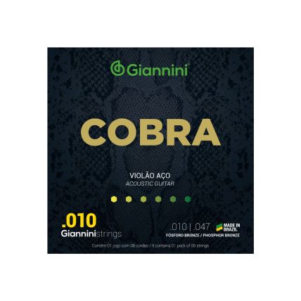 Encordoamento Giannini Violão Aço Cobra Fosforo Bronze 010.047
