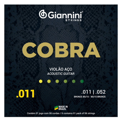 Encordoamento Giannini Violao Aço Cobra Bronze 85/15 011.052 - GEEFLK