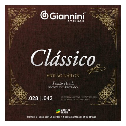 Encordoamento Giannini Violao Nylon Classica Pesada Bronze 65/35 - GENWPA