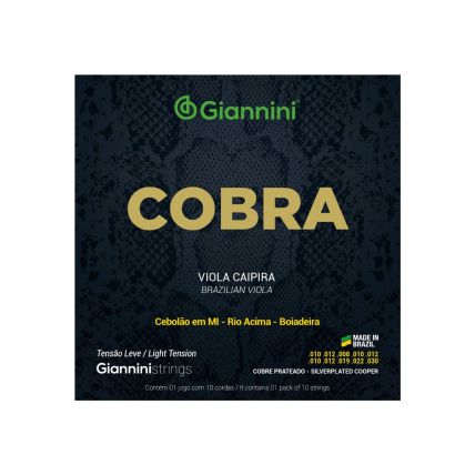 Encordoamento Giannini Viola Caipira Cobra Cobre Prateado Leve
