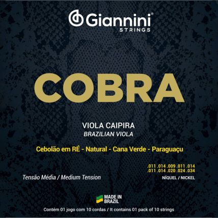 Encordoamento Giannini Viola Capira Cobra Nickel Cebolao Em Re Media GESVNM
