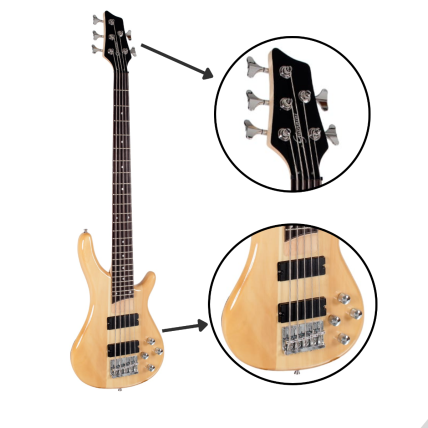 Contra Baixo Giannini GB 205A 5 Cordas Ativo Natural Brilhante NG 22397