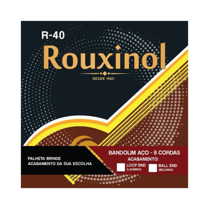 Encordoamento Rouxinol R40 Bandolim 8 Cordas Laço Classico (Loop End)
