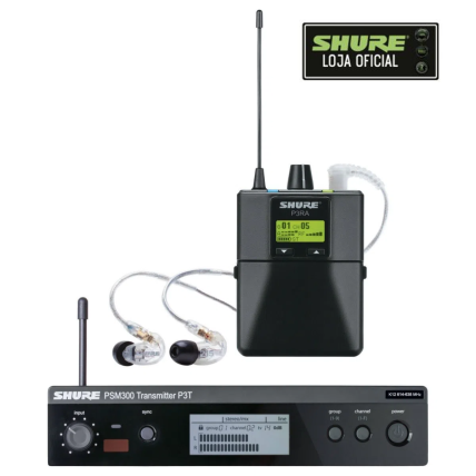 Monitor Shure PSM300 C/Fone Shure SE 215 P3TBRRA 215CL-J13