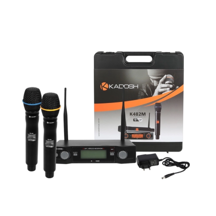 Microfone Sem Fio Duplo De Mão UHF Kadosh K-482m