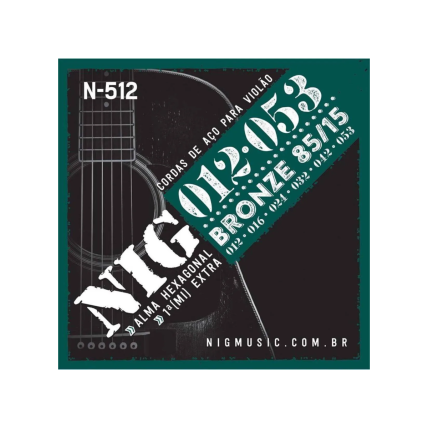 Encordoamento Nig Violao Aço 012 Bronze 85-15 6 Cordas N 512