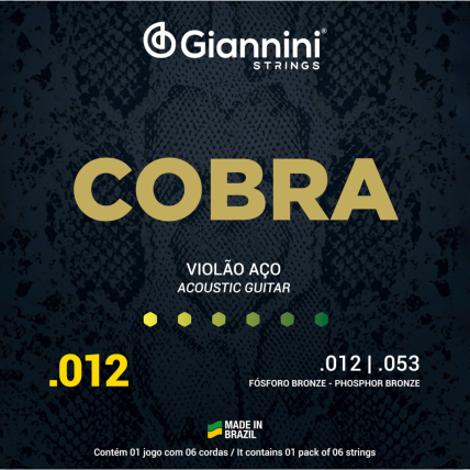 Encordoamento Giannini Violao Aço Cobra Bronze Fosforo 012 GEEFLKSF 12751