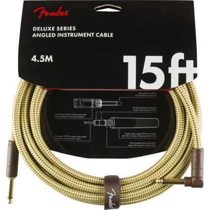 Cabo Fender Deluxe 4,57m Angle Instrumento Cable 099 0820 086 Tweed