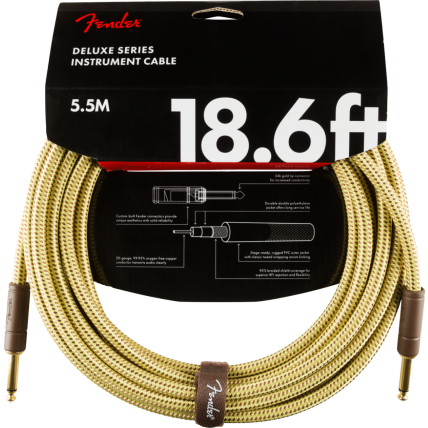 Cabo Fender Deluxe 5,66m Angle Instrumento Cable 099 0820 081 Tweed