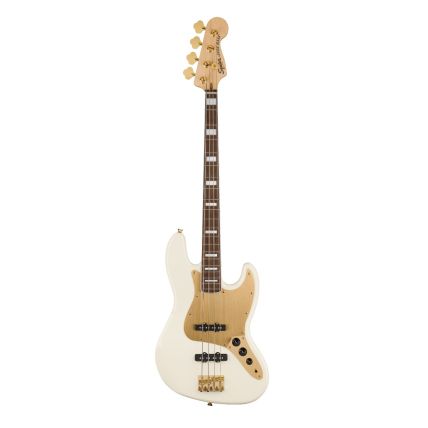 Contra Baixo Fender Squier 40th Anniversary Jazz Bass Lrl Gold Edition Olympic White 0379440505