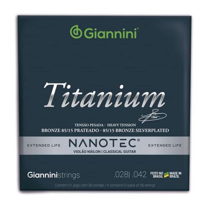 Encordoamento Giannini Violão Nylon Titanium Pesada Bronze 028.042 85/15 Nanotec