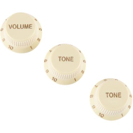 Set Knob Fender Soft Touch 1 Vol, 2 Tone, Aged Wht St 0992008000