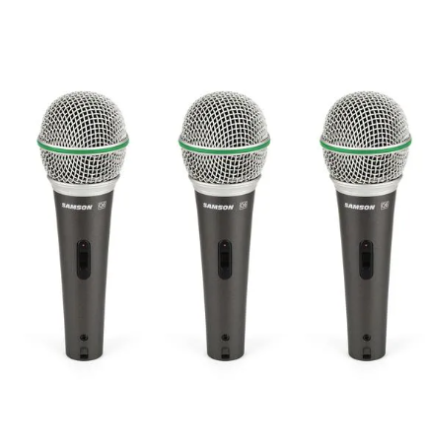 Microfone Samson Kit Q6CL3P 3 Microfones Dinamico