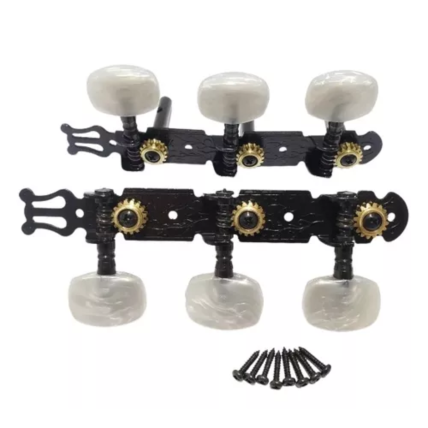 Tarraxa Deval 201bk Violão Aço Pino Fino Preto Aba2016