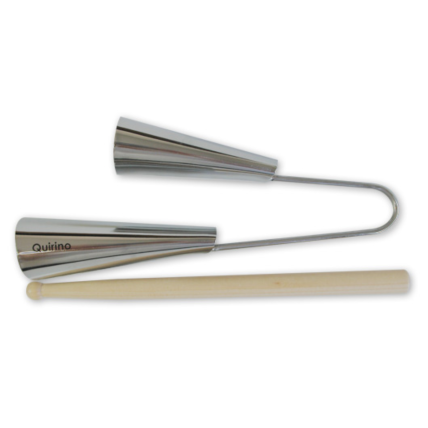 Agogô Quirino Duplo 27cm com baqueta