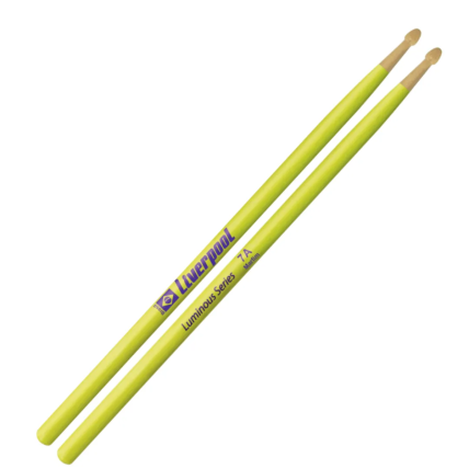 Baqueta Liverpool Luminous Series 7A Ponta de Madeira Amarela