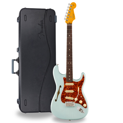 Guitarra Fender American Professional II Stratocaster Thinline, Rosewood Fingerboard, 0171010726 Transparent Daphne Blue