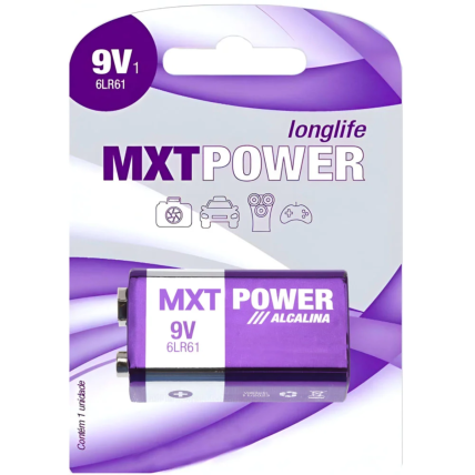 Bateria Mxt 9V Alcalina 6LR61