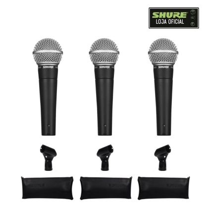 Kit 03 Microfones Shure SM58 LC