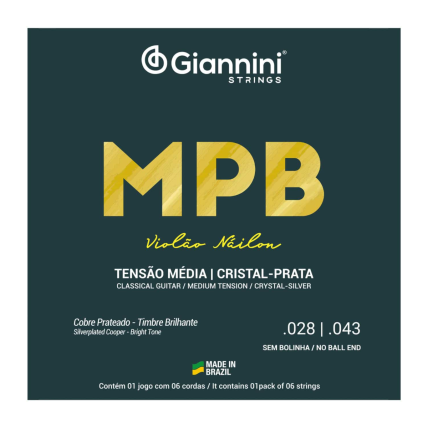 Encordoamento Giannini Genws Violão Ny Cristal Prata